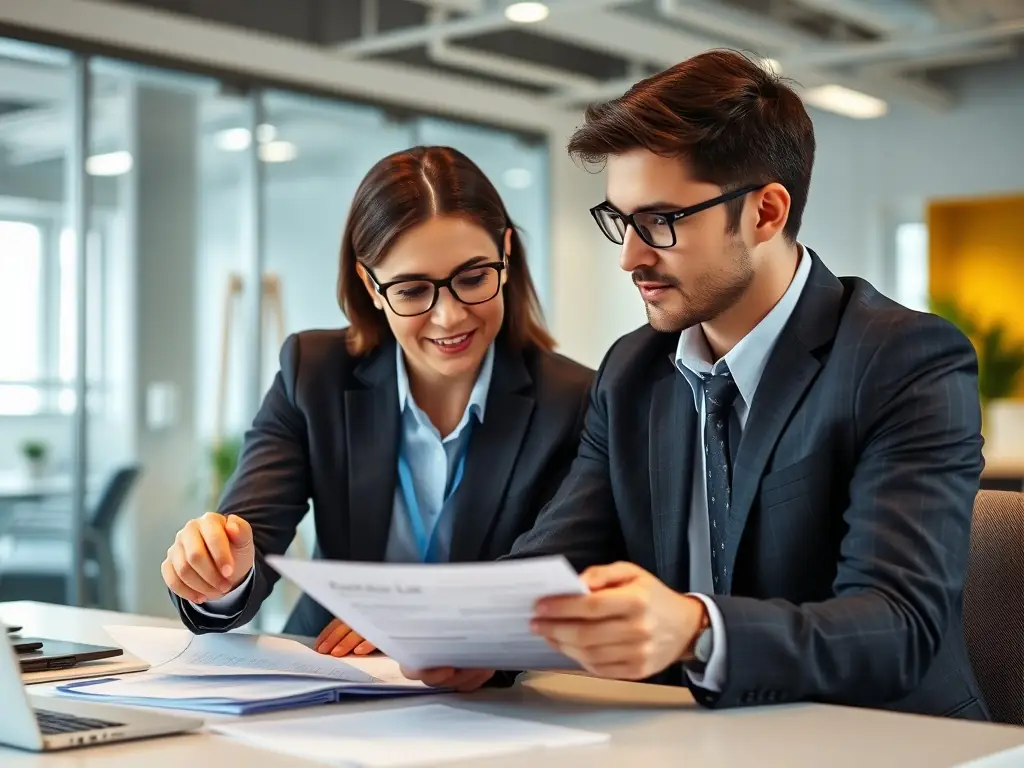 A mentor guiding a client through a career development plan, discussing goals and strategies in a supportive environment. The image emphasizes personalized attention and growth.